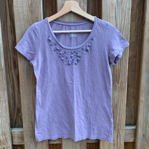 Merona Lavender Cotton Embellished Tee